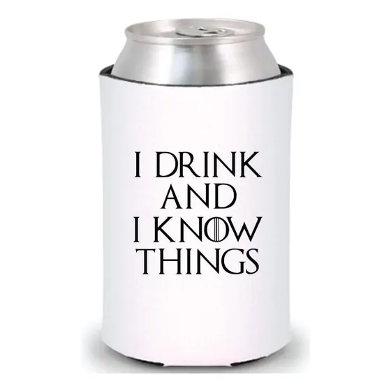 Enfriador Lata Divertido Texto Ingl  I Drink And Know Things