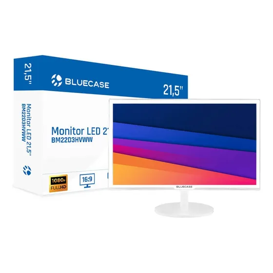 Monitor Led 21.5 Polegadas Fullhd Widescreen Branco Hdmi/vga 127/220v