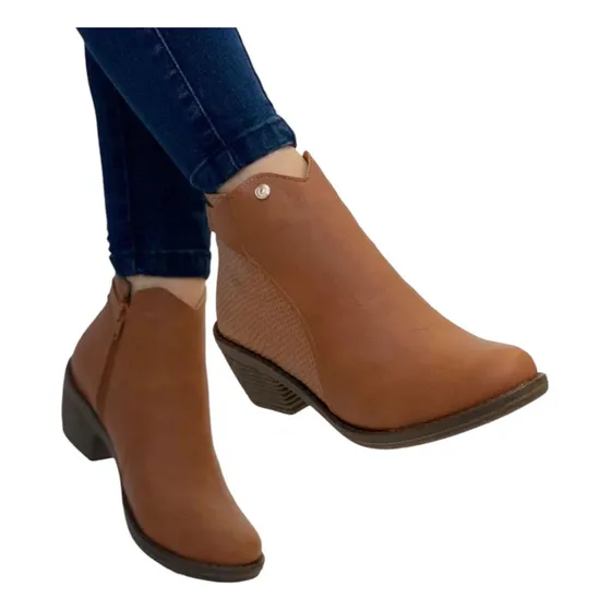 Botín Texano Casual Para Mujer