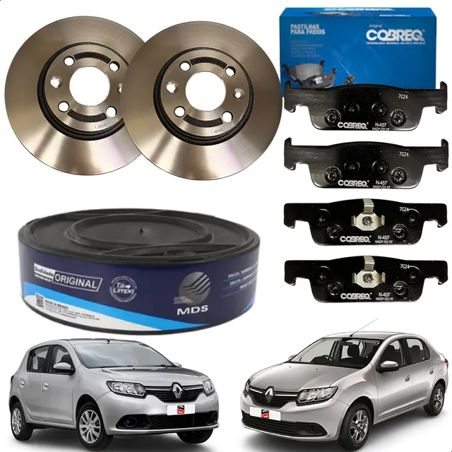 Kit Disco Pastilha Freio Dianteiro Logan 1.0 2018