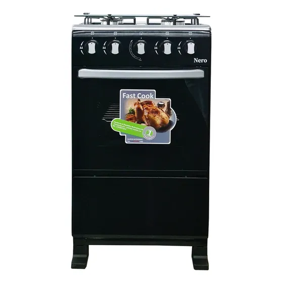 Cocina A Gas 20  De Piso 4h C/horno Negro Nero