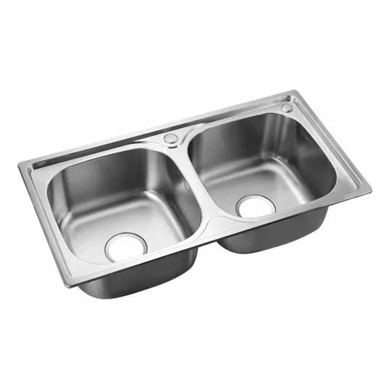 Fregadero Lavaplatos Doble Acero Inoxidable 78x43x17cm