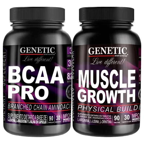 Crecimiento Muscular Aminos Bcaa Pro + Muscle Growth Genetic