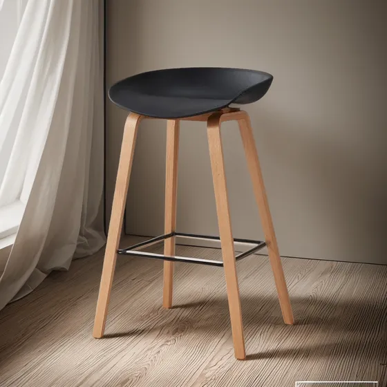 Banqueta Alta Taburete Asiento Para Barra Negro Shopick