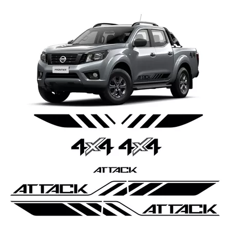 Kit Adesivos Nissan Frontier Attack 4x4 2021 2022 Preto