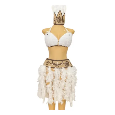 Traje Pascuense Mujer Boa De Plumas Isla De Pascua Rapa Nui