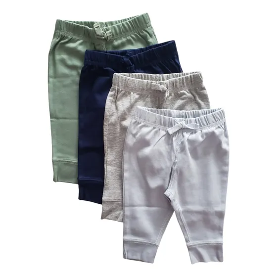 Pack De 4 Pantalones Cartera Bebe Colores Lisos 3 Meses