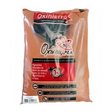Oxido De Hierro Rojo Empaque 1kg Pigmento Pisos Oxivea