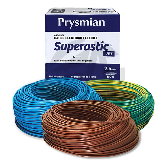 Cable Unipolar Prysmian 2.5mm Pack Celeste+marron+v/a X100mts Ea