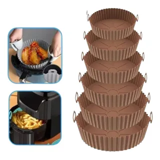 Kit 6 Forma Silicone Forro ReutilizĂĄvel Air Fryer Fritadeira Kit 6 Forma Silicone Forro ReutilizĂĄvel Air Fryer Fritadeira