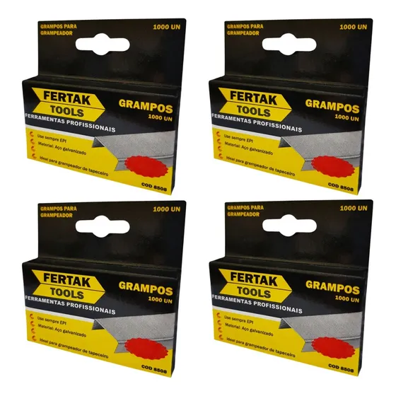 Grampos 14mm Tipo Reto P/ Grampeador De Pressão Com 4000 Un