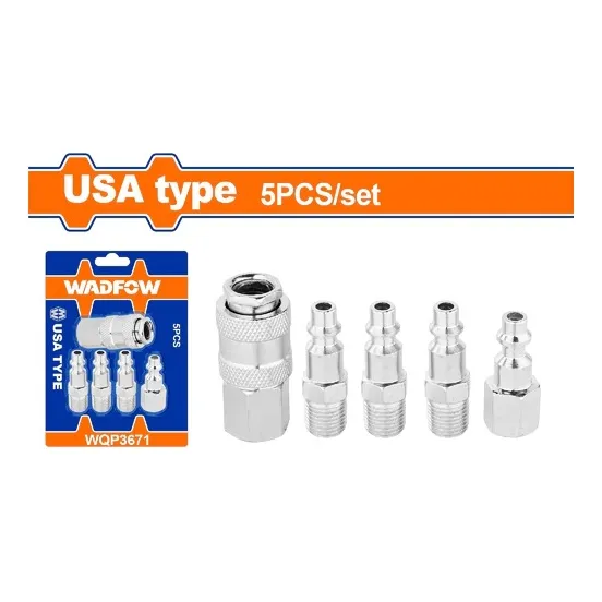 Set De 5pzs Acople Rapido Tipo Americano P/compresor Wadfow