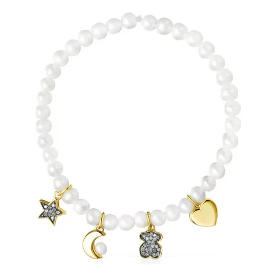 Pulsera Nocturne Perlas Con Baño De Oro 18 Kt Sobre Plata