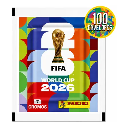 Kit C/ 100 Envelope Figurinha Panini Copa Do Mundo Fifa 2026 Futebol Copa Do Mundo 2026