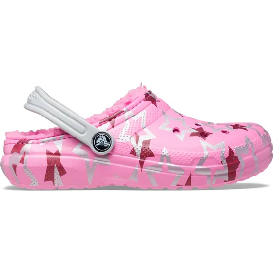 Crocs Classic Lined Disco Star Party Infantil Rosa Zuecos