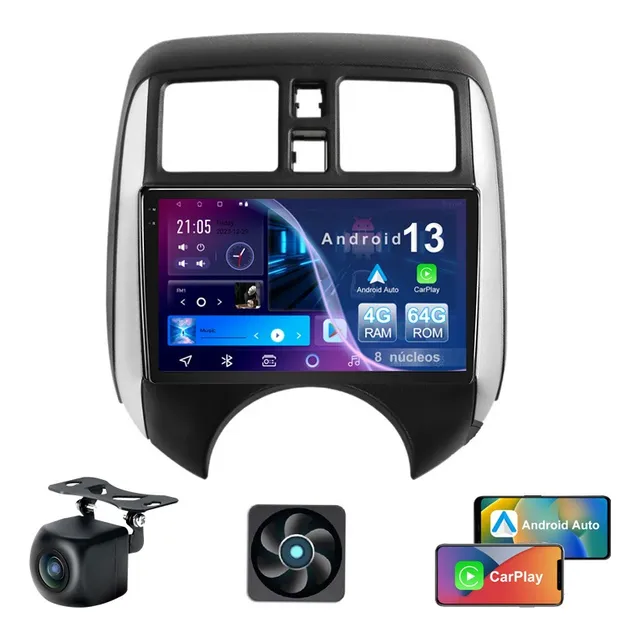 Auto Estéreo 4+64g Android Auto Para Nissan Versa 2012-2014