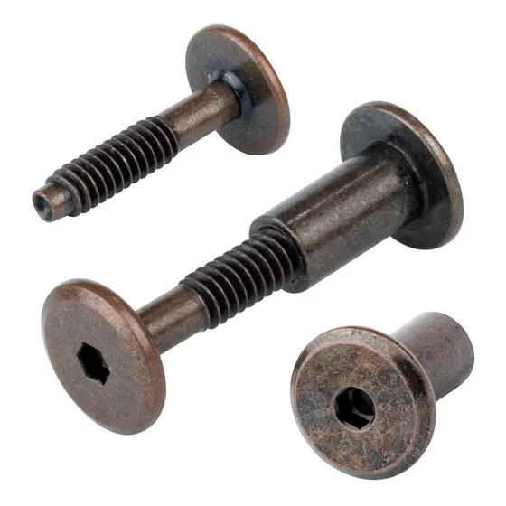 Tornillo Conector Tuerca Union Bronce Mueble 3cm 1/4 100 Pzs