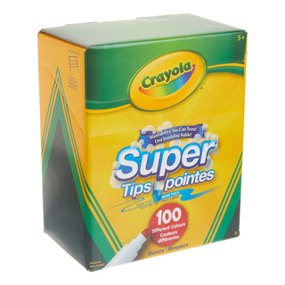 Rotulador Crayola Super Tips, Lavable, 100 Unidades Rotulador Crayola Super Tips, Lavable, 100 Unidades