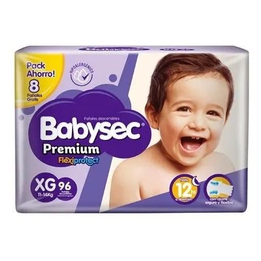 Pañales Babysec® Premium Talle Xg X 96u - Bebé