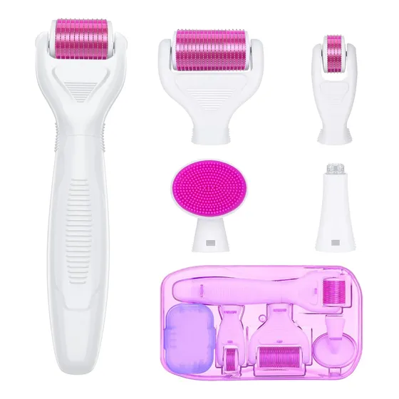 6 En 1 Para Derma Roller Rodillo Micro Agujas