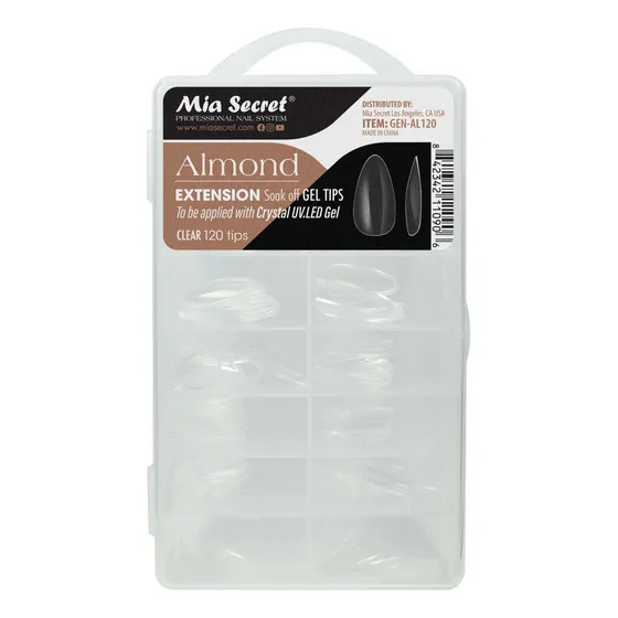 Tip De  Gel Almond Clear 120 Piezas