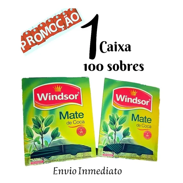 Chá Mate Windsor De Coca 100 Sobres Original Energético 