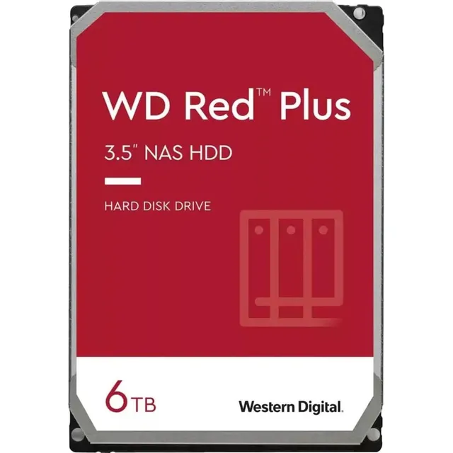 Disco duro interno Western Digital WD Red PLUS WD60EFPX SATA 6TB rojo