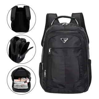 Mochila Notebook Escolar Faculdade Reforçada Com Cabo De Aço Pop Fashion Urbano Cor Preto 40 L Lateral Para Garrafas Mochila Notebook Escolar Faculdade Reforçada Com Cabo De Aço Pop Fashion Urbano Cor Preto 40 L Lateral Para Garrafas
