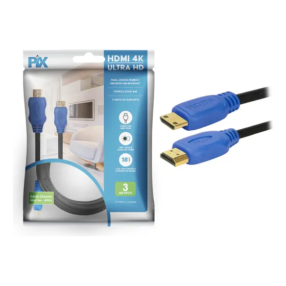 Cabo Mini Hdmi Para Hdmi Pix 2.0 4k Hdr Para Camera Canon 3m