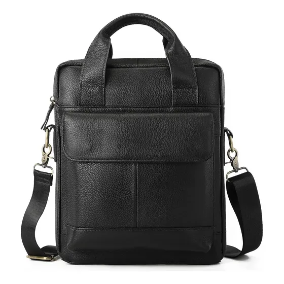 Portafolio De Cuero Genuino Con Estilo Vertical Gran Calidad