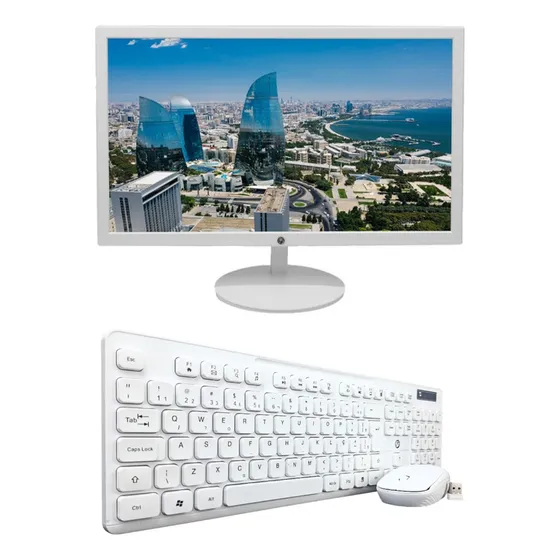 Kit Monitor Led 17.1 + Kit Teclado E Mouse Sem Fio Branco