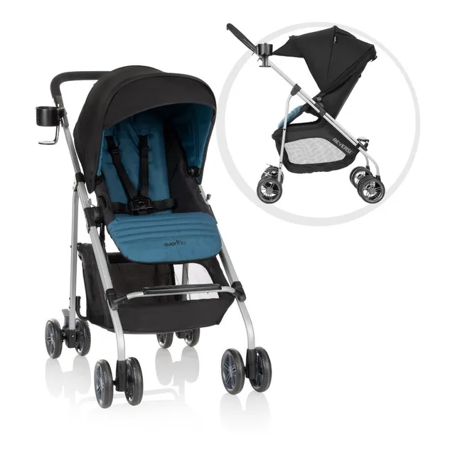 Carriola Urbini Reversible C Cubre Sol Extra Grande Roja W Color Azul Con Negro Chasis Gris