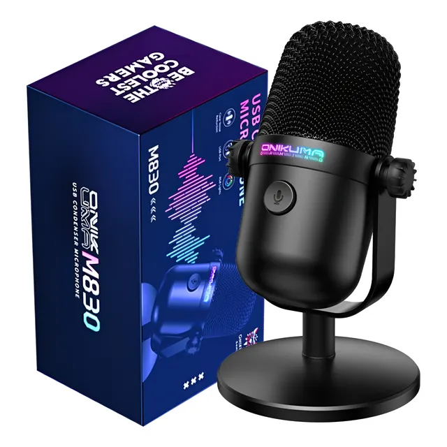 Micrófono Gaming Onikuma M830 De Condensador Usb Rgb