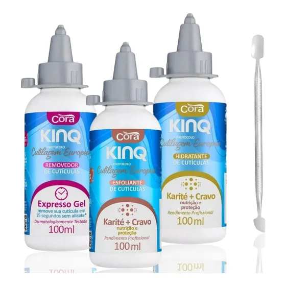 Kit Kinq Cutilagem Removedor + Hidratante + Esfoliante + 222
