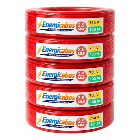 Cabo Flexível 2,5mm Rolo 100m Unipolar 750v ENERGICABOS