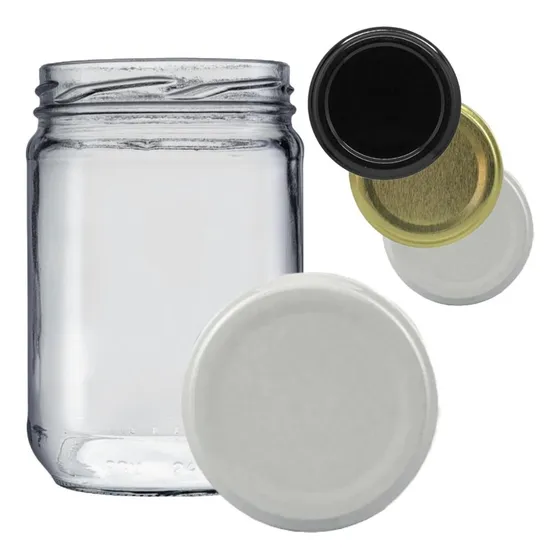 Kit 6 Potes Vidro Berlim Boca Larga 600ml Conserva + Tampa
