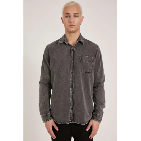 Camisa Para Hombre Con Un Bolsillo Denim John Airborn