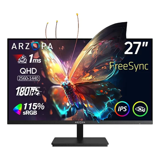 Monitor Gamer Arzopa 27  2k Qhd 180hz Hdmi Freesync 110/220v
