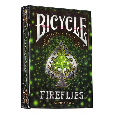 Baraja de póquer Bicycle Fireflies Premium con dorso coloreado en inglés