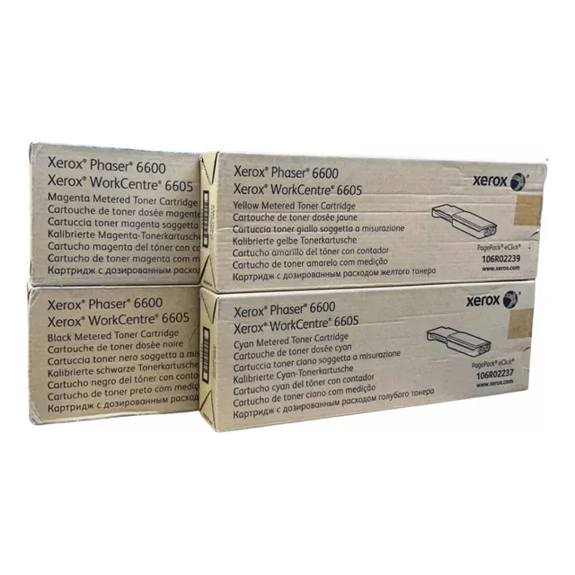 Paq 4 Pzas Toner Xerox 6600 / 6605 Metered Cyan/mag/ama/neg