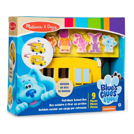 Melissa & Doug Bus Escolar De Madera Las Pistas De Blue