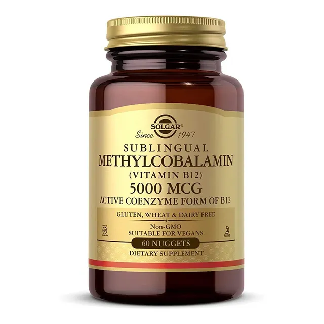 B12 Sublingual 5000 Mcg Metilcobalamina Solgar 60 Porciones