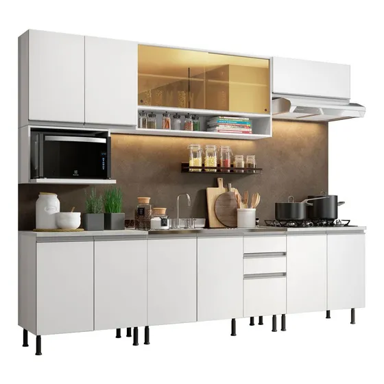 Cocina Integral Madesa Genova 2.80m Blanco