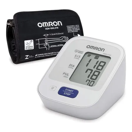 Omron Hem-7122 Medidor De Pressão Digital Pilha Aa Cinza