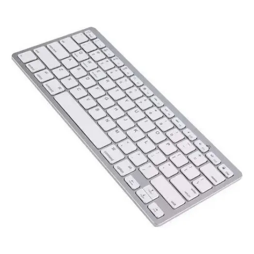 Teclado S Bluetooth P/ iPad iPhone iMac Macbook+ Mouse Slim Cor Branco