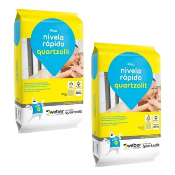 2x Nivela Rápido Quartzolit 20kg Argamassa Autonivelante