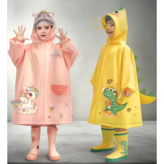 Pilot Piloto Campera Cierre Impermeable Dino Y Unicornio