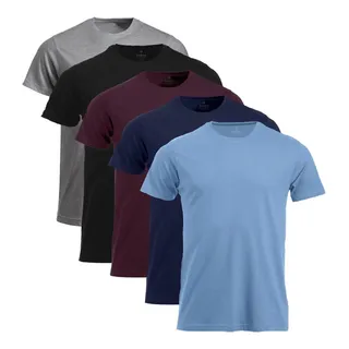 Kit 5 Camisetas Masculinas Slim Fit BĂĄsicas AlgodĂŁo Premium Kit 5 Camisetas Masculinas Slim Fit BĂĄsicas AlgodĂŁo Premium