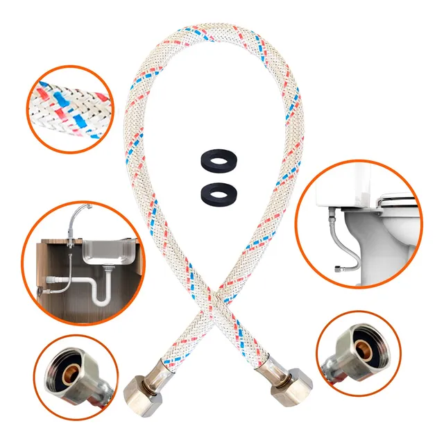 Mangueira Engate 80cm 1/2 F X F Água Quente Fria