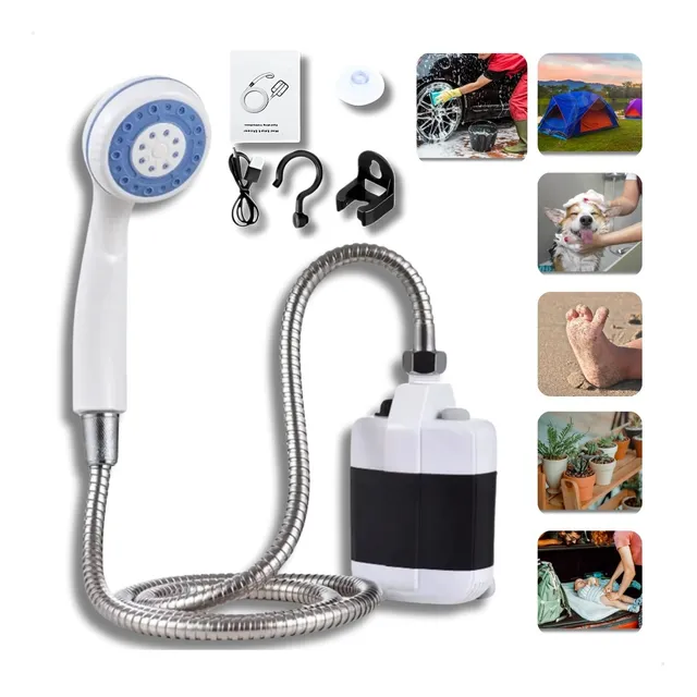 Ducha Chuveiro Portátil Recarregável Camping Pesca Planta